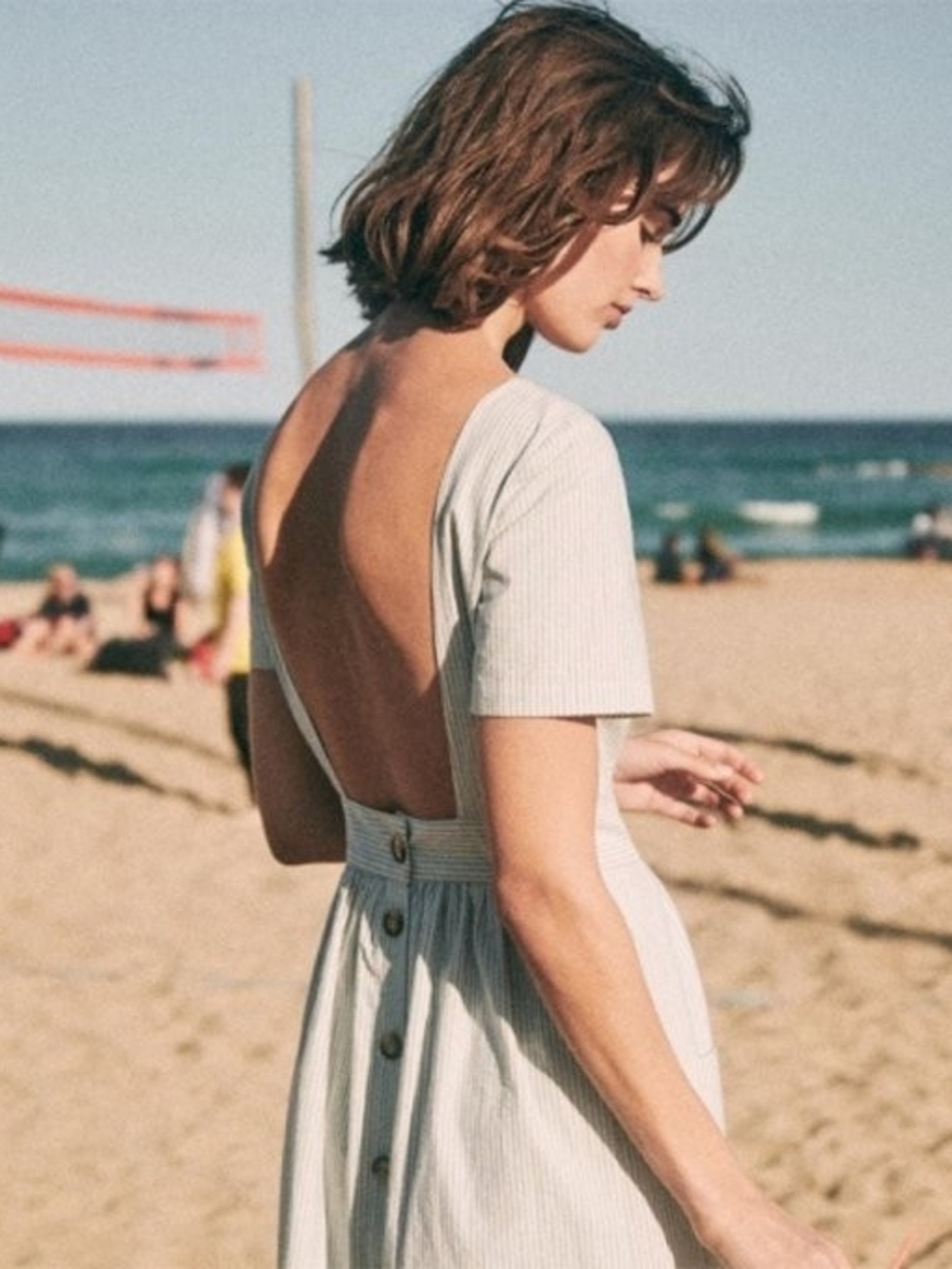 Sezane Odalie dress Open-Back Button-Back Summer Dress